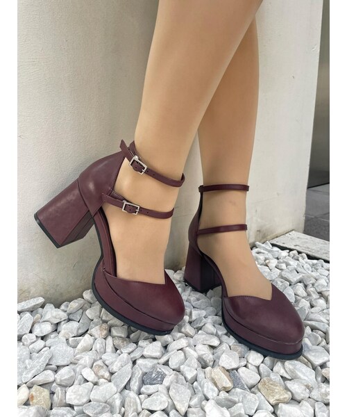 EATME（イートミー）の「ダブルベルトフレアヒールパンプス（パンプス・レディース・ブラック/レッド/ミックス・S/M/L）」の22枚目の写真