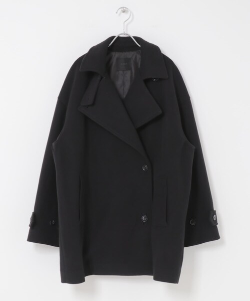 KBF（ケイビーエフ）の「BIGカラーミドルコート（テーラードジャケット・レディース・FOG BEIGE/BROWN/BLACK・one）」の12枚目の写真