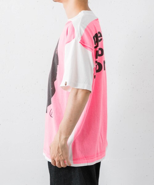 URBAN RESEARCH（アーバンリサーチ）の「SAINT M××××××　BAPE HANDPRINT（Tシャツ/カットソー・メンズ・WHT/PNK・M/L/XL）」の6枚目の写真