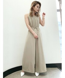 GYDA | サテンサイドオープンロンパース(つなぎ/オールインワン)