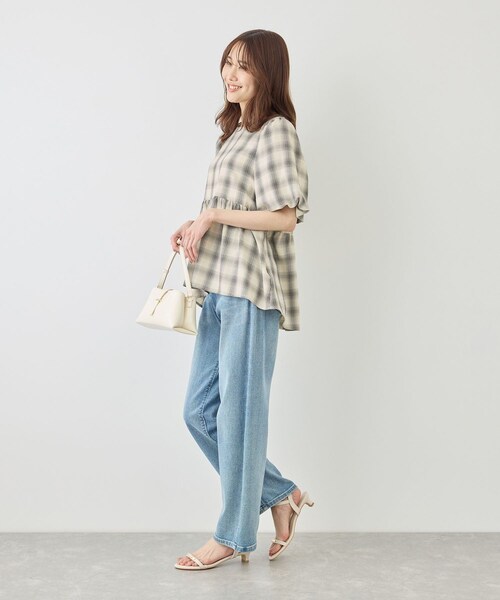 ROPE' PICNIC(ロペピクニック)の「【ベストヒット】細見えバルーンペプラムブラウス(シャツ/ブラウス・レディース・ブラック/キナリ/キナリ系/サックス/ダークブラウン・F)」の19枚目の写真