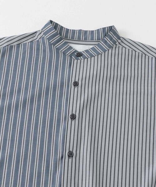 SENSE OF PLACE by URBAN RESEARCH（センスオブプレイスバイアーバンリサーチ）の「『ユニセックス』ストライプブロックドルーズシャツ（シャツ/ブラウス・メンズ・GREG×BEG/BLU×LBLU/CHC×BLK・M/L）」の20枚目の写真