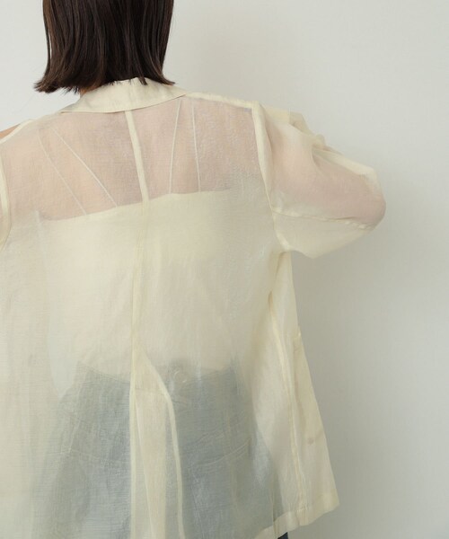 SENSE OF PLACE by URBAN RESEARCH（センスオブプレイスバイアーバンリサーチ）の「シアーテーラードジャケット（テーラードジャケット・レディース・BLACK/IVORY/BROWN・one）」の6枚目の写真