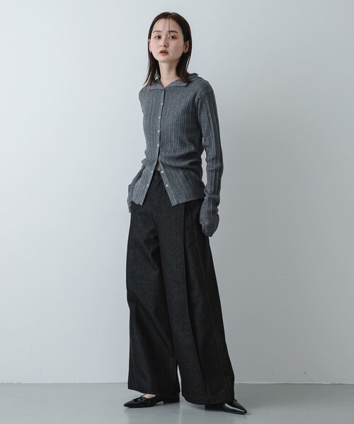 SENSE OF PLACE by URBAN RESEARCH(センスオブプレイスバイアーバンリサーチ)の「デニムライクスラックス(デニムパンツ・レディース・ONE WASH/BLACK/L.INDIGO・S/M)」の5枚目の写真