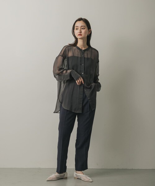 SENSE OF PLACE by URBAN RESEARCH（センスオブプレイスバイアーバンリサーチ）の「メッシュポインテッドシューズ（バレエシューズ・レディース・IVORY/BLACK・S/M/L）」の6枚目の写真