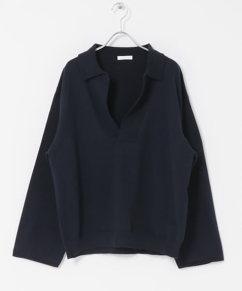 かぐれ(カグレ)の「UNDECORATED LINEN/COTTON BIG KNIT TOP(ニット/セーター・レディース・D.NAVY/OFF WHITE・0)」の18枚目の写真