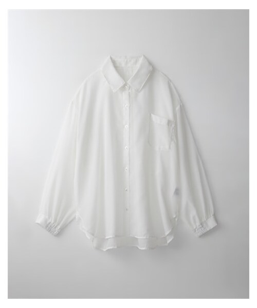 nissen（ニッセン）の「【Be praised】ロング丈シアーシャツ（シャツ/ブラウス・レディース・ブルー系ストライプ/オフホワイト/チャコールグレー/ソフトイエロー・S/M/L/LL/3L/4L/5L/6L）」の21枚目の写真