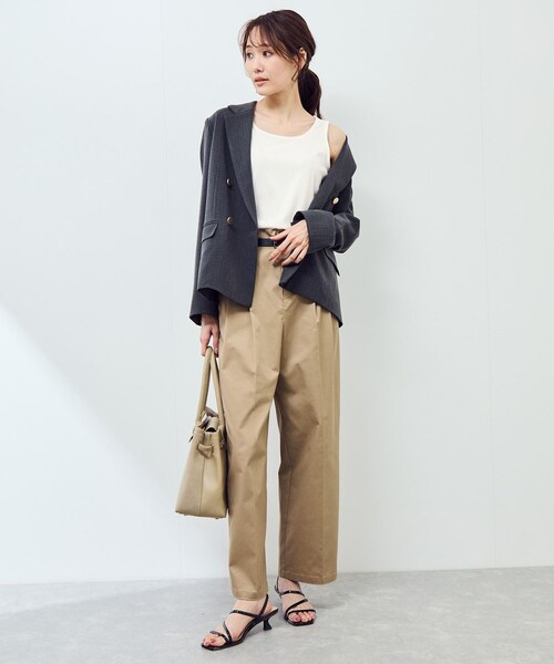 ROPE' PICNIC（ロペピクニック）の「ベーシックリブタンクトップ（タンクトップ・レディース・ブラック/オフホワイト/ブラウン/パープル系・M）」の16枚目の写真