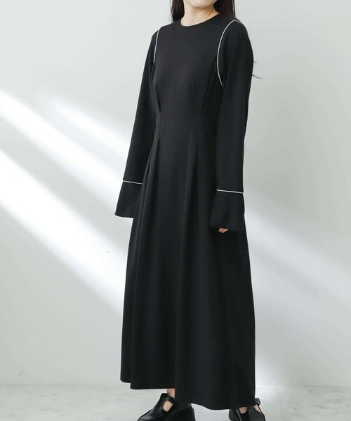 SENSE OF PLACE by URBAN RESEARCH（センスオブプレイスバイアーバンリサーチ）の「ウエストタックカットワンピース（ワンピース・レディース・BROWN/GREIGE/BLACK・one）」の7枚目の写真