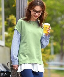 nissen | 大きいサイズフェイクレイヤードカットソートップス(Tシャツ/カットソー)