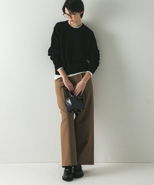 URBAN RESEARCH(アーバンリサーチ)の「ウール100 クルーネックソフトニット(ニット/セーター・レディース・OFF WHITE/BLUE/GRAY/BLACK・Free)」の20枚目の写真