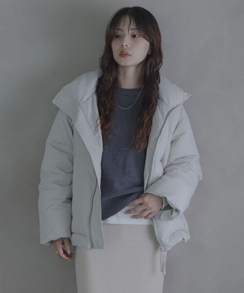 URBAN RESEARCH Sonny Label（アーバンリサーチサニーレーベル）の「ダブルジップスタンドダウンジャケット（その他アウター・レディース・ブラック/ライトグレー/チャコール・Free）」の17枚目の写真