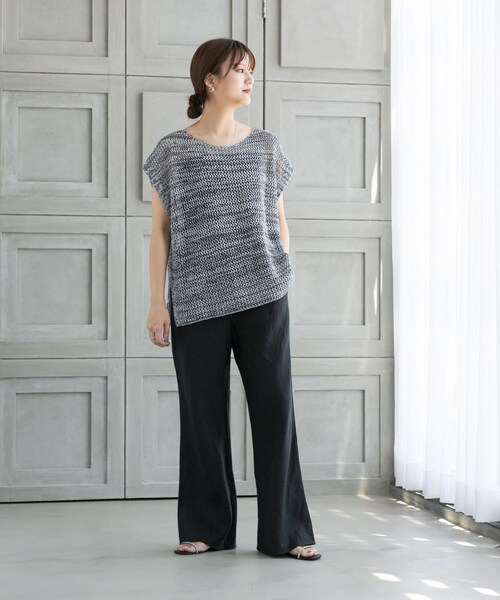 URBAN RESEARCH（アーバンリサーチ）の「メランジメッシュニット（ニット/セーター・レディース・CHARCOAL/BEIGE/GREEN・FREE）」の8枚目の写真