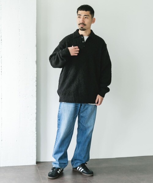 URBAN RESEARCH DOORS（アーバンリサーチドアーズ）の「ブークレ ニットポロシャツ（ニット/セーター・メンズ・BROWN/NAVY/BLACK・M/L）」の11枚目の写真