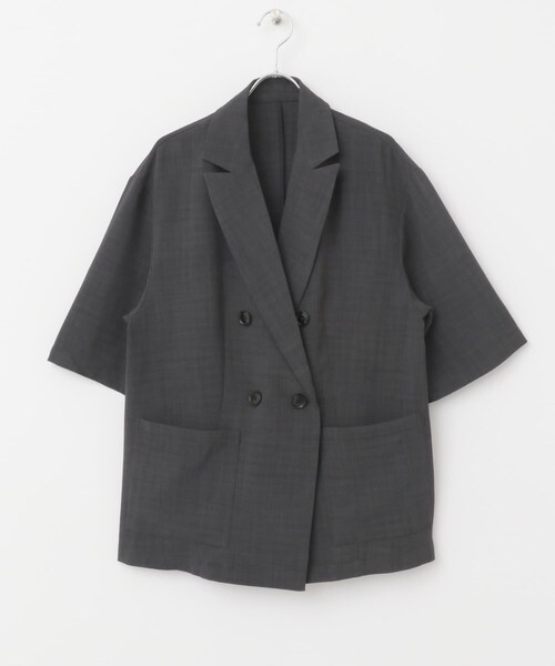 ITEMS URBANRESEARCH（アイテムズ アーバンリサーチ）の「リネンライクハーフスリーブジャケット（テーラードジャケット・レディース・BRN/BEG/CHA・FREE）」の12枚目の写真