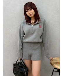 EVRIS | ワンポイントロゴニットロンパース(つなぎ/オールインワン)