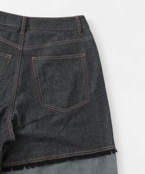 SENSE OF PLACE by URBAN RESEARCH（センスオブプレイスバイアーバンリサーチ）の「デニムフリンジシャンブレーワイドパンツ（デニムパンツ・メンズ・L.INDIGO/BLACK・M/L）」の12枚目の写真