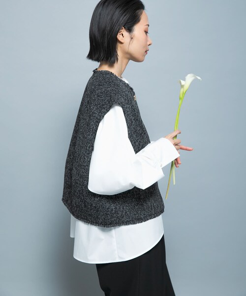 URBAN RESEARCH ROSSO（アーバンリサーチロッソ）の「『別注』CHIGNON×ROSSO　ツイードショートベスト（ベスト・レディース・WHITE/BLACK・Free）」の14枚目の写真