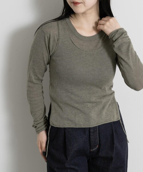 THE GOODLAND MARKET（ザグッドランドマーケット）の「cwtch　LAYERED KNIT TOPS（カーディガン/ボレロ・レディース・NAVY/RED/SAGE/B.GRAY/KHAKI・Free）」の17枚目の写真
