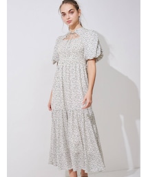 MERCURYDUO | 2wayボリュームスリーブシャーリングプリントワンピース(ワンピース)