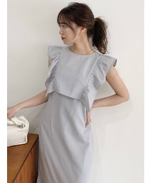 dazzlin | フリルスリーブレイヤードタイトワンピース(ワンピース)