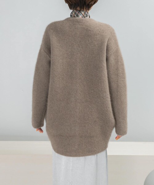 URBAN RESEARCH ROSSO（アーバンリサーチロッソ）の「ELENDEEK　CREW-NECK RACCOON MIX WCARDIGAN（カーディガン/ボレロ・レディース・BRD/L.YLW/BGE・1/2）」の5枚目の写真