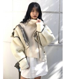 MURUA | オーバーカラーショートボアブルゾン(ブルゾン)