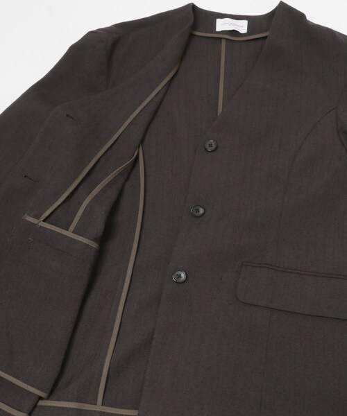 URBAN RESEARCH（アーバンリサーチ）の「new basic　WOOL LINEN SILK JACKET（ノーカラージャケット・レディース・BROWN・36/38）」の5枚目の写真