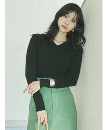 EMODA | オーバーカラーデコルテニット(ニット/セーター)