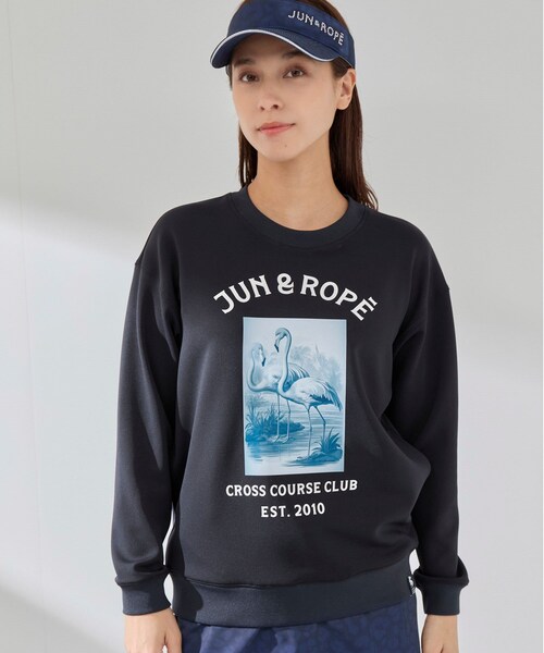 ROPE'（ロペ）の「【UVカット】【接触冷感】フラミンゴグラフィックプルオーバー（Tシャツ/カットソー・レディース・グレー/ネイビー/ピンク/グリーン系・L/M/S）」の20枚目の写真