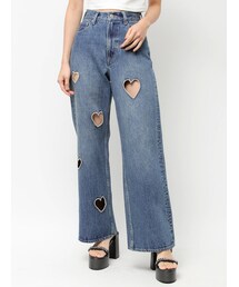 EVRIS（エヴリス）の「ハートカッティングワイドデニムパンツ（デニム