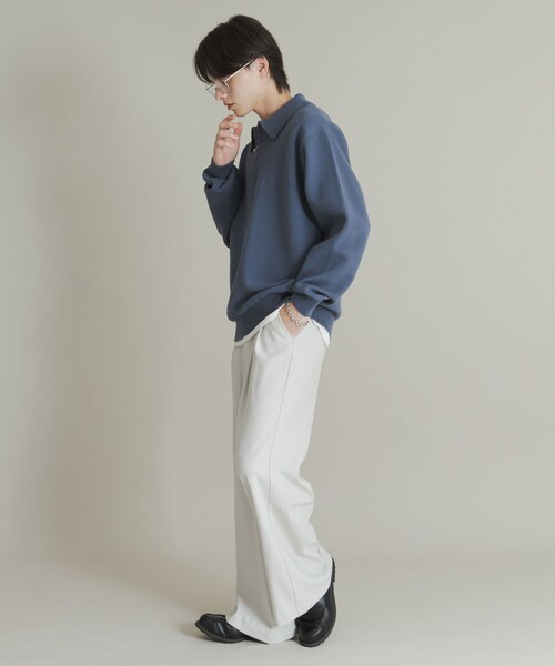 SENSE OF PLACE by URBAN RESEARCH（センスオブプレイスバイアーバンリサーチ）の「『ユニセックス』スウェットライクハーフジップニット（ニット/セーター・メンズ・L.GRAY/GREEN/BLUE/BROWN・M/L）」の13枚目の写真