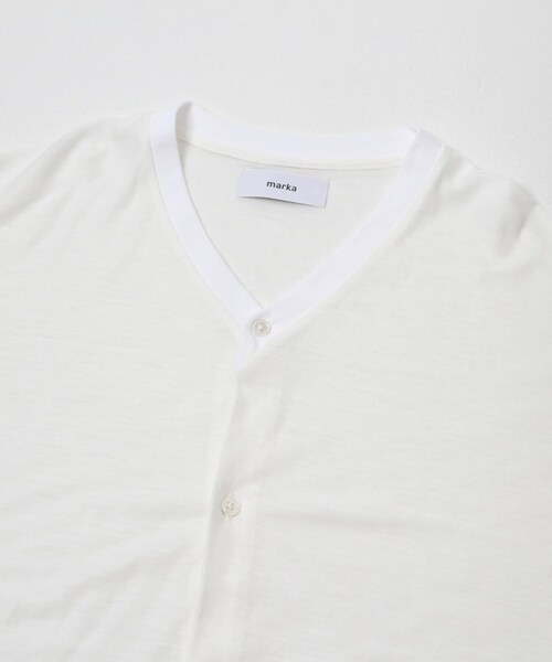 URBAN RESEARCH DOORS(アーバンリサーチドアーズ)の「marka CARDIGAN(カーディガン/ボレロ・メンズ・WHITE/BLACK・1/2)」の5枚目の写真
