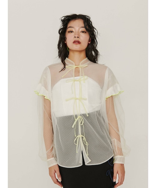 PAMEO POSE（パメオポーズ）の「Fin Shoulder Blouse（シャツ/ブラウス 