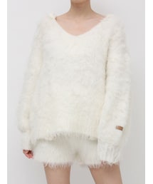 dazzlin | リップルカールニットフーディ(ニット/セーター)