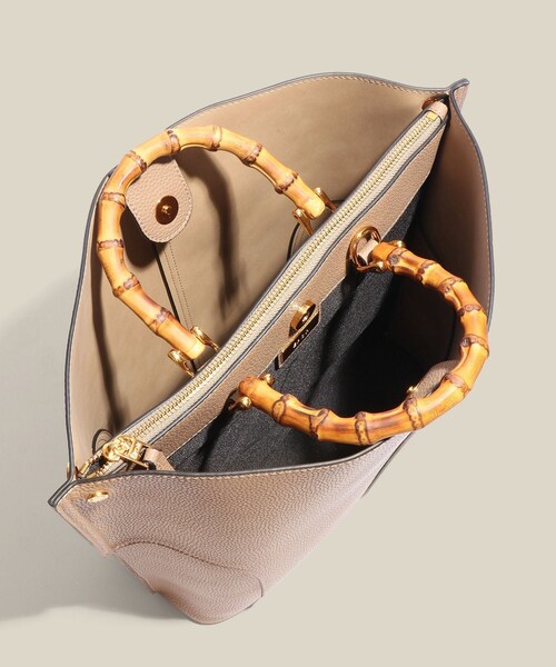 ROPE'（ロペ）の「【E'POR】BAMBOO BAG Large/A4対応・通勤・26SS新色（トートバッグ・レディース・ブラック系/オフホワイト/ベージュ系/グレー・F）」の16枚目の写真