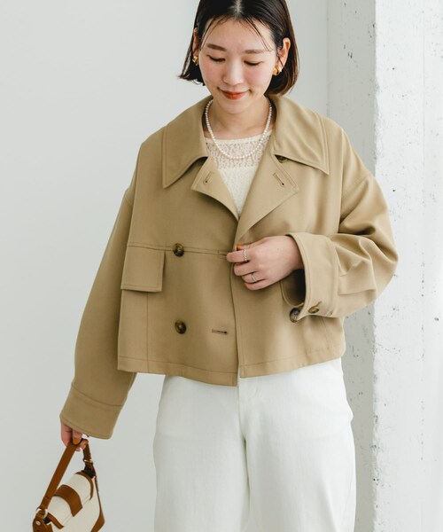 URBAN RESEARCH ROSSO（アーバンリサーチロッソ）の「F by ROSSO　ビッグカラーダブルショートコート（テーラードジャケット・レディース・BEIGE/BROWN・FREE）」の22枚目の写真