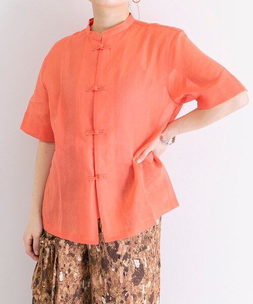 URBAN RESEARCH(アーバンリサーチ)の「WANDERUNG China Shirts(シャツ/ブラウス・レディース・65:orange/45:Green・FREE)」の3枚目の写真