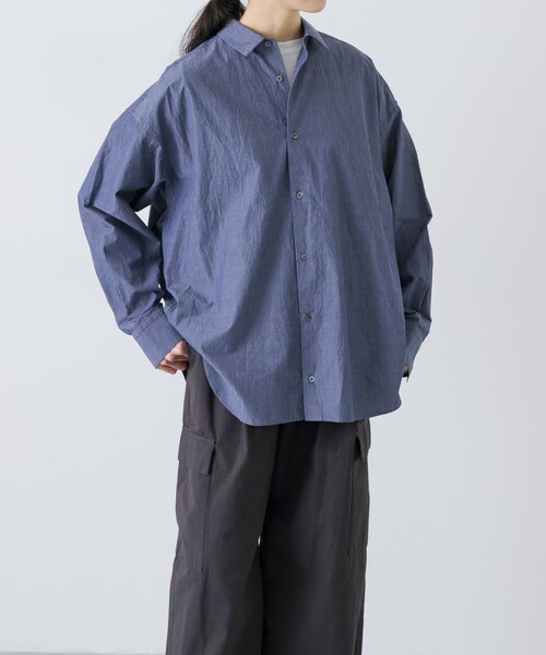 かぐれ（カグレ）の「ハイツイストコットンレギュラーシャツ（シャツ/ブラウス・レディース・BLUE/NAVY・Free）」の21枚目の写真