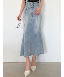 GYDA | H/W ボタンマーメイドデニムスカート(デニムスカート)