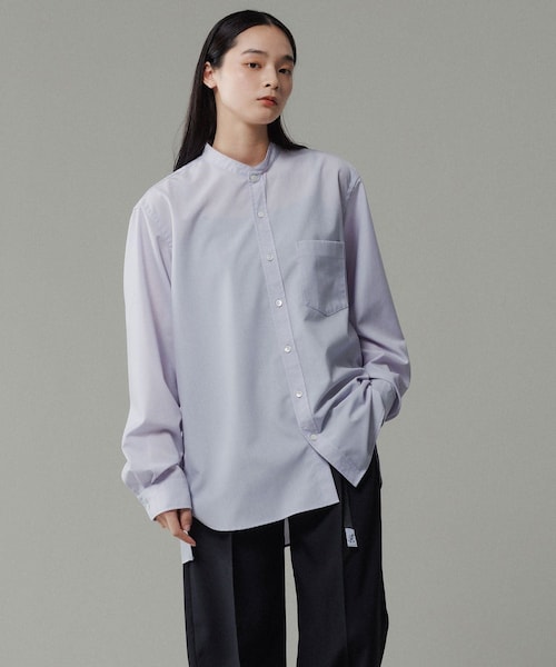 ADAM ET ROPE'(アダムエロペ)の「【NIKKE】 バンドカラー シャツ / ウォッシャブル(シャツ/ブラウス・メンズ・ブラック/ネイビー/ラベンダー・L/M)」の11枚目の写真