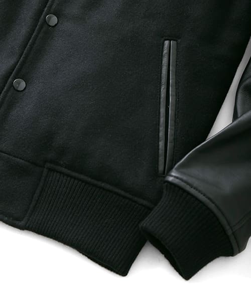 URBAN RESEARCH（アーバンリサーチ）の「URiD　メルトン/ラムレザー スタジャン（スタジャン・メンズ・BLACK/NAVY/CAMEL・S/M/L）」の8枚目の写真