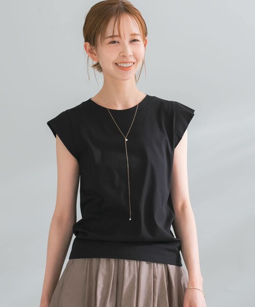 URBAN RESEARCH ROSSO（アーバンリサーチロッソ）の「フレンチTシャツ（Tシャツ/カットソー・レディース・BROWN/OFFWHITE/CHARCOAL/BLACK/TURQUOISE/PINK・FREE）」の19枚目の写真