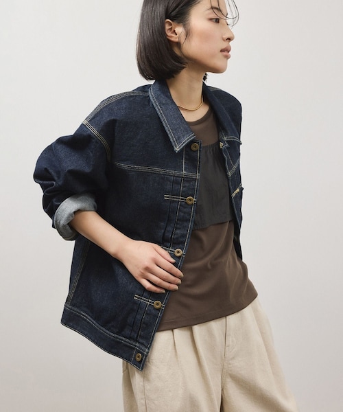 ADAM ET ROPE'(アダムエロペ)の「【Lee for ADAM ET ROPE'】別注 デニムジャケット(デニムジャケット・レディース・ネイビー/ブルー・F)」の18枚目の写真