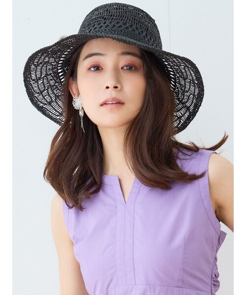 MERCURYDUO（マーキュリーデュオ）の「ペーパーハット（ハット・レディース・アイボリー/ブラック・F）」の2枚目の写真