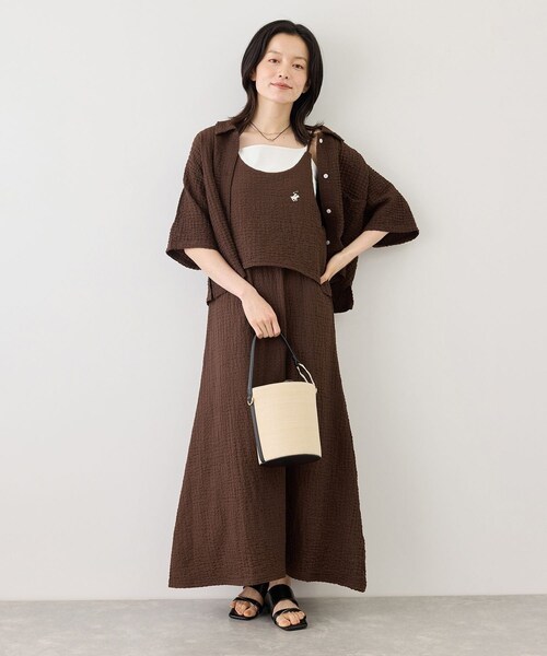 ROPE' PICNIC(ロペピクニック)の「【BEVERLYHILLS POLO CLUB】ふくれジャガードキャミワンピース(ワンピース・レディース・ブラック/キナリ/ブラウン・F)」の3枚目の写真
