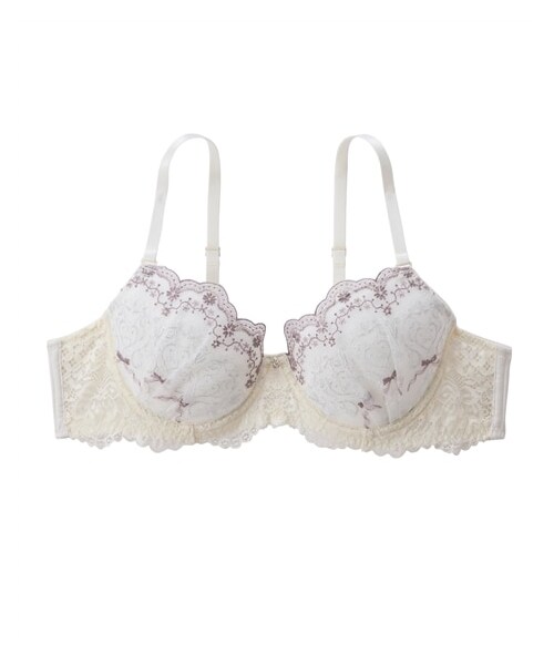 nissen（ニッセン）の「【MTF】 クラシカルラメ刺しゅうMTFソフトワイヤーブラジャー（ブラジャー・メンズ・ミント/アイボリー・A85/A90/A95/A100/A105）」の5枚目の写真