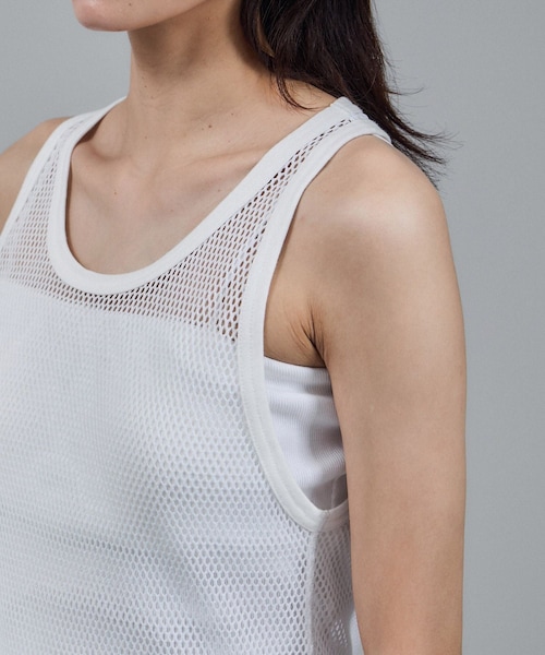 ADAM ET ROPE'（アダムエロペ）の「【IRONING（アイロニング）】mesh tank top（タンクトップ・レディース・ホワイト・F）」の17枚目の写真
