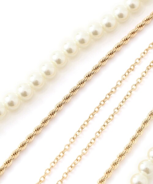 VIS（ビス）の「ガラスパール3連ネックレス（ネックレス・レディース・ゴールド/シルバー・F）」の12枚目の写真