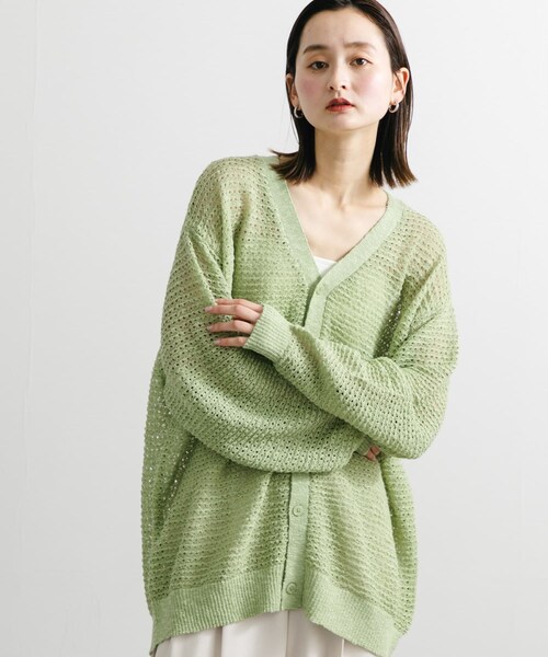 SENSE OF PLACE by URBAN RESEARCH（センスオブプレイスバイアーバンリサーチ）の「『ユニセックス』『洗濯可』シアーVネックカーディガン（カーディガン/ボレロ・メンズ・RED/BLACK/MINT・M/L）」の17枚目の写真